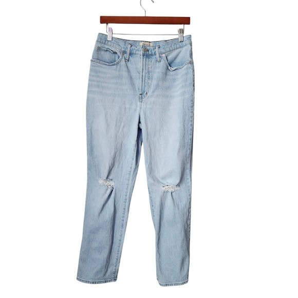 MADEWELL The Perfect Vintage Straight Jean light wash distressed knees 29 - Picture 1 of 12